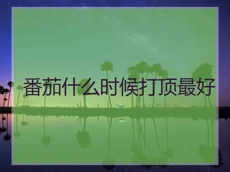 番茄什么时候打顶最好