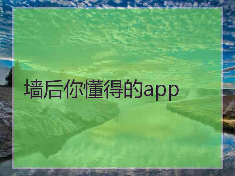 墙后你懂得的app