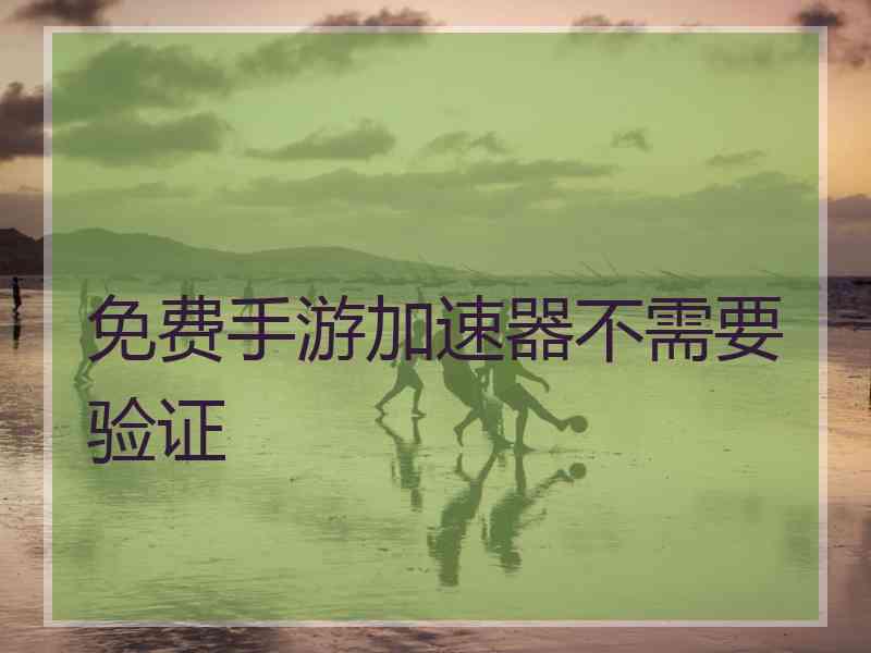 免费手游加速器不需要验证