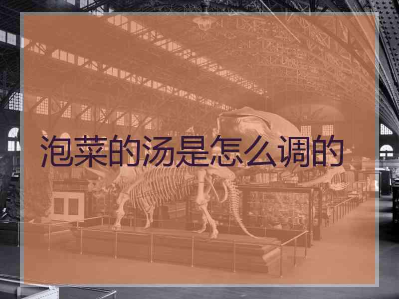 泡菜的汤是怎么调的