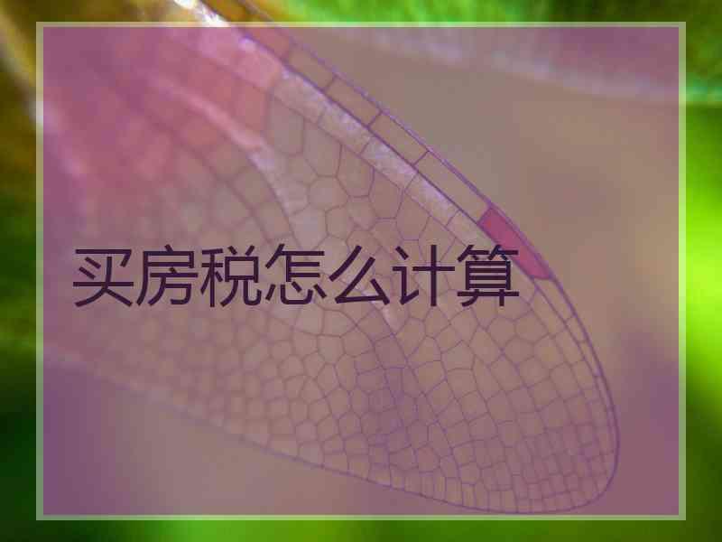 买房税怎么计算