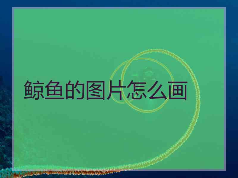 鲸鱼的图片怎么画
