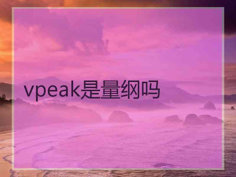 vpeak是量纲吗