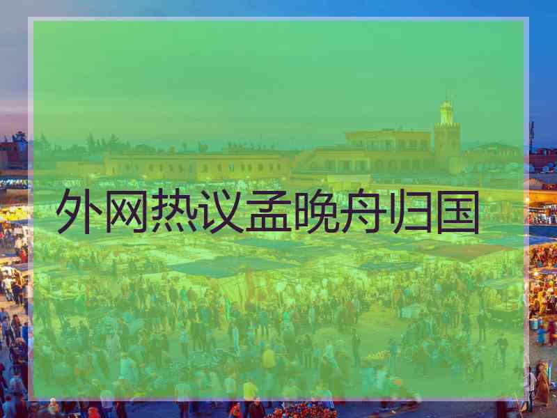 外网热议孟晚舟归国