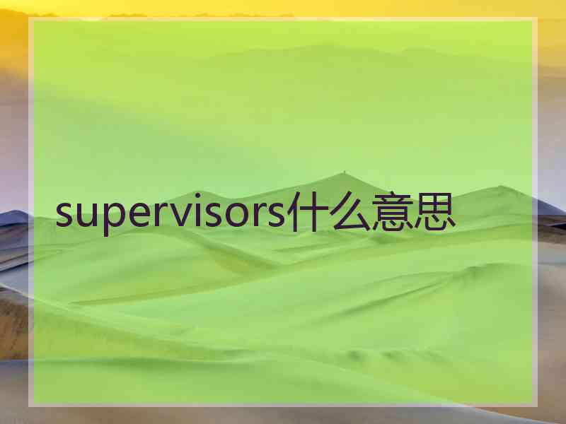 supervisors什么意思
