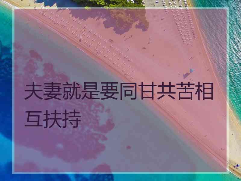 夫妻就是要同甘共苦相互扶持