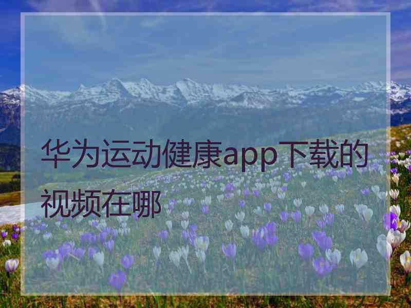 华为运动健康app下载的视频在哪