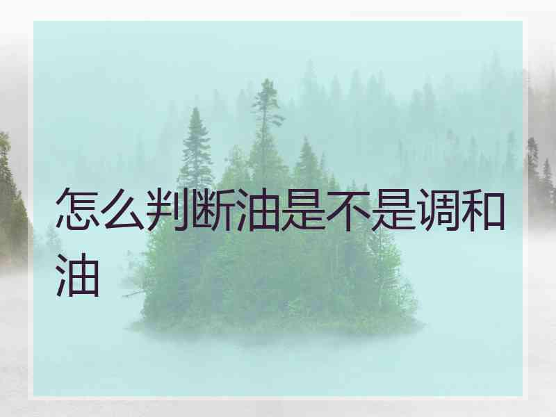 怎么判断油是不是调和油