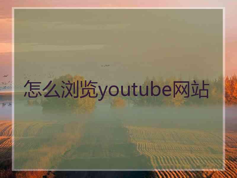 怎么浏览youtube网站