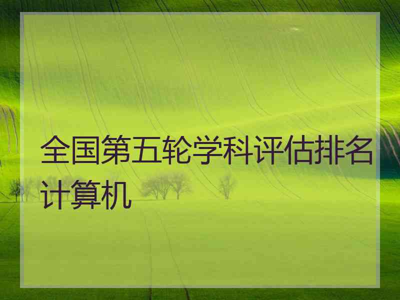 全国第五轮学科评估排名计算机
