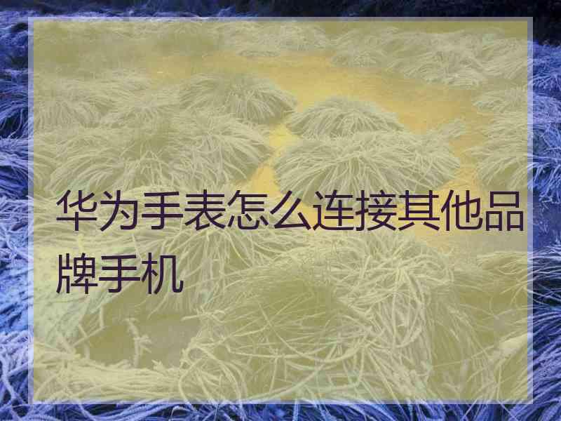 华为手表怎么连接其他品牌手机
