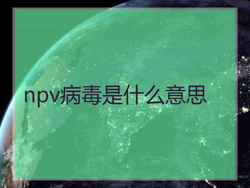 npv病毒是什么意思
