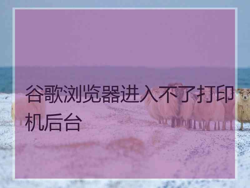 谷歌浏览器进入不了打印机后台