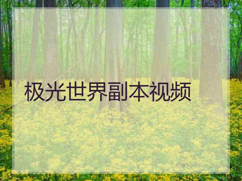 极光世界副本视频
