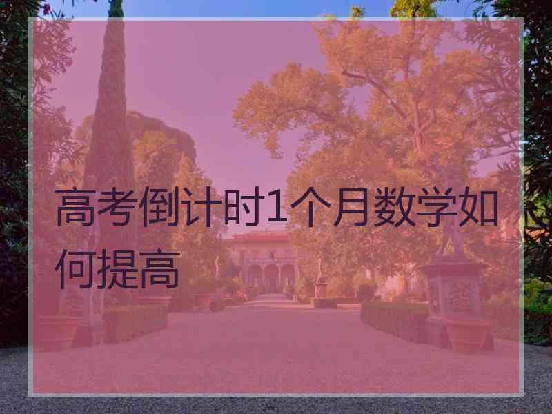 高考倒计时1个月数学如何提高