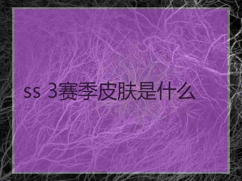 ss 3赛季皮肤是什么