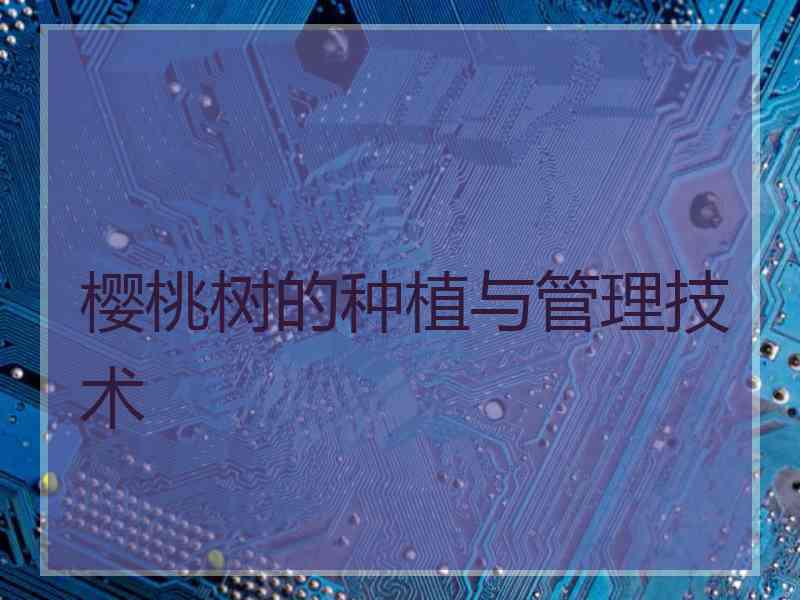 樱桃树的种植与管理技术