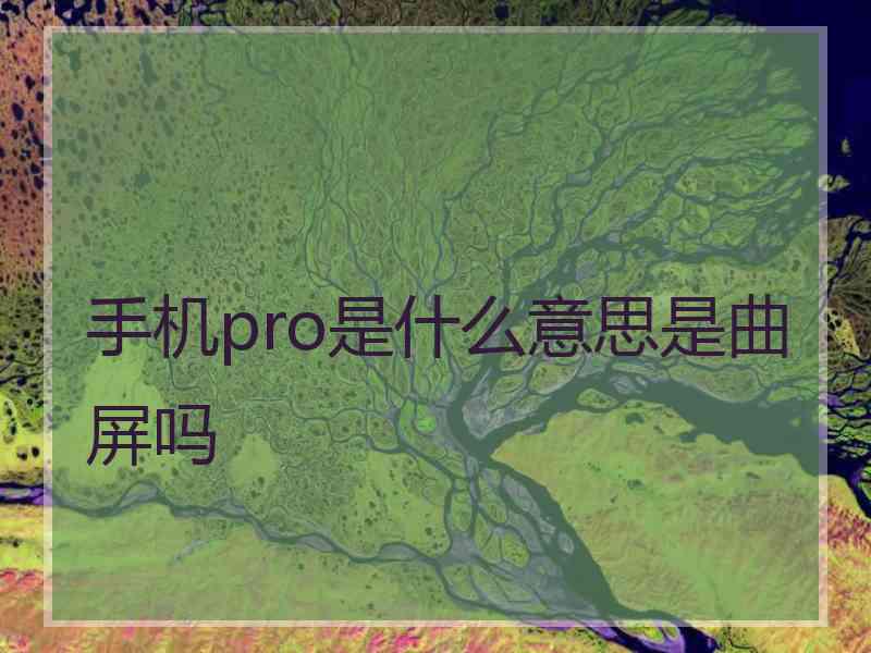 手机pro是什么意思是曲屏吗