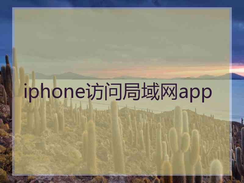 iphone访问局域网app