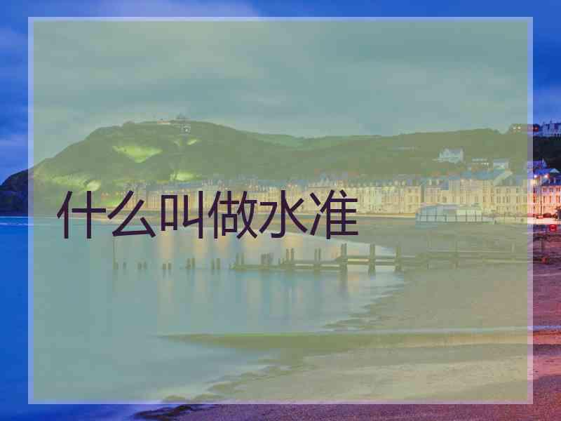 什么叫做水准