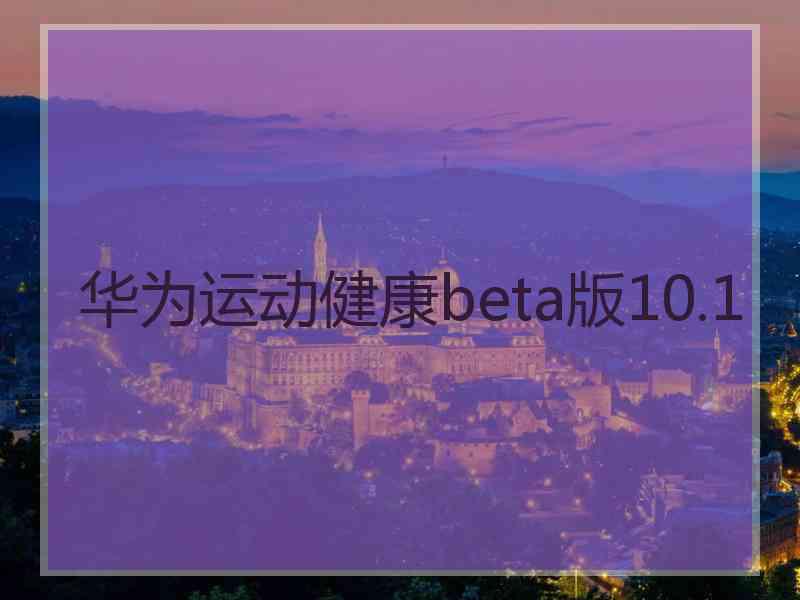 华为运动健康beta版10.1