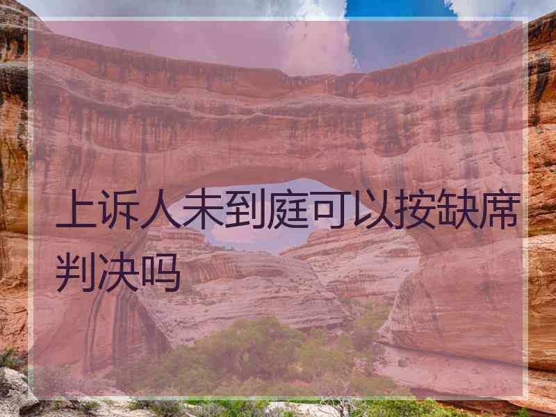 上诉人未到庭可以按缺席判决吗