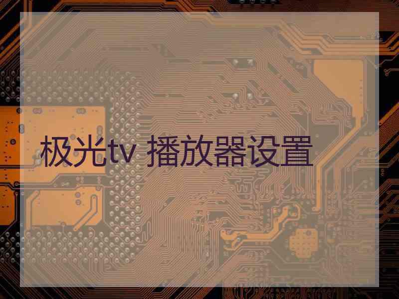 极光tv 播放器设置