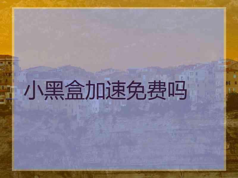 小黑盒加速免费吗