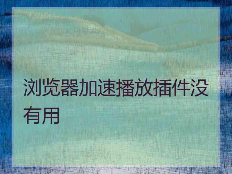 浏览器加速播放插件没有用