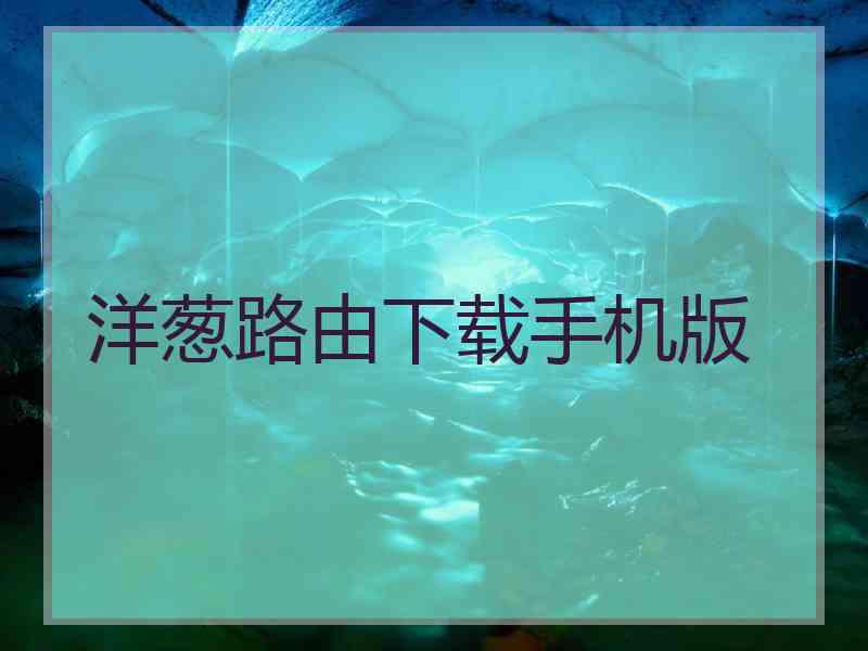 洋葱路由下载手机版