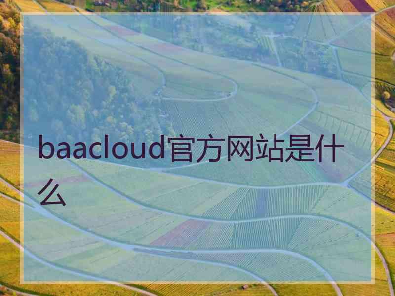 baacloud官方网站是什么