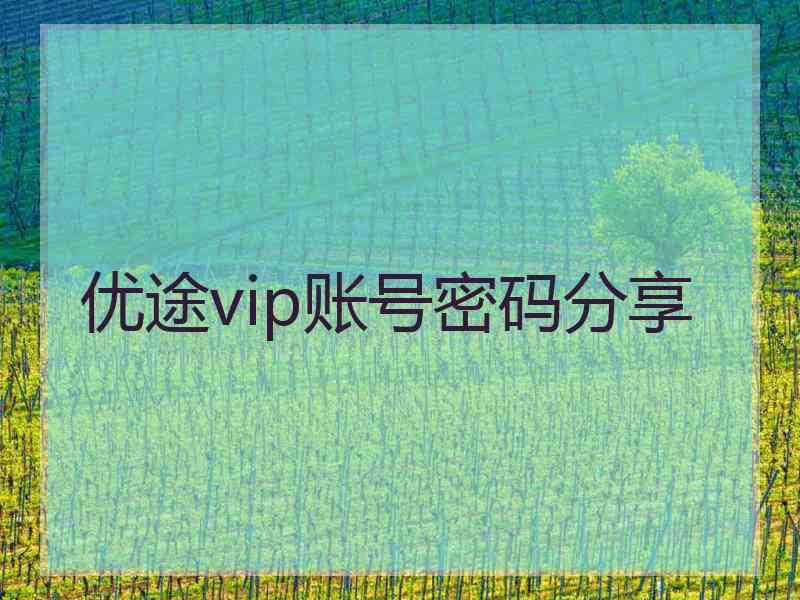 优途vip账号密码分享