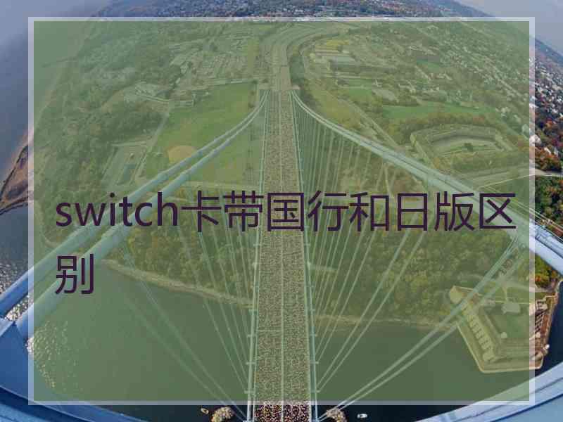 switch卡带国行和日版区别