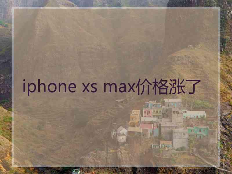 iphone xs max价格涨了