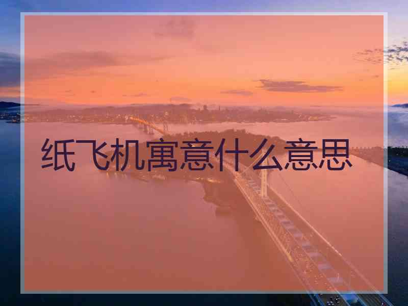 纸飞机寓意什么意思