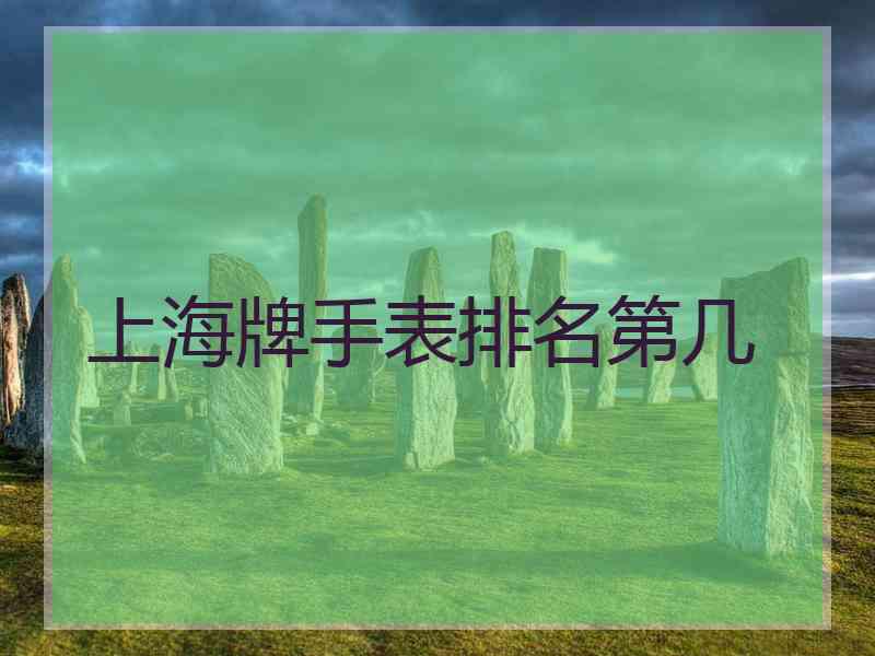 上海牌手表排名第几