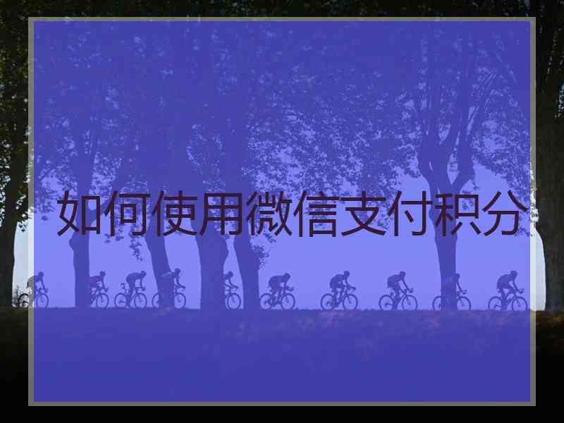 如何使用微信支付积分