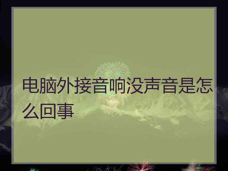 电脑外接音响没声音是怎么回事