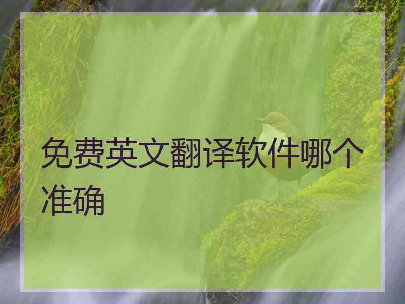 免费英文翻译软件哪个准确