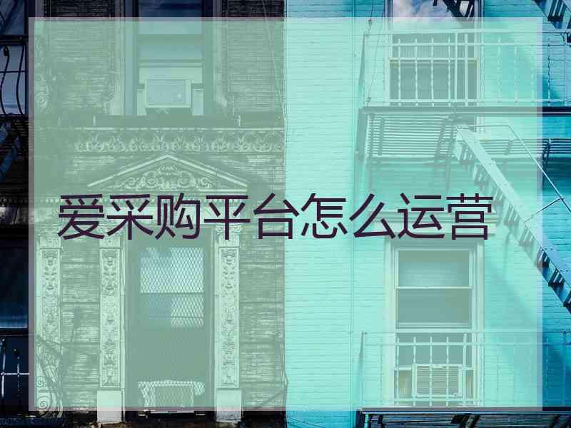 爱采购平台怎么运营