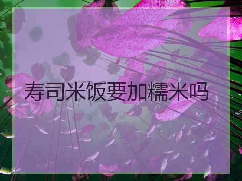 寿司米饭要加糯米吗