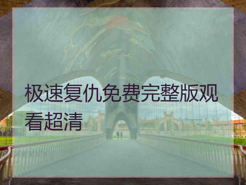 极速复仇免费完整版观看超清