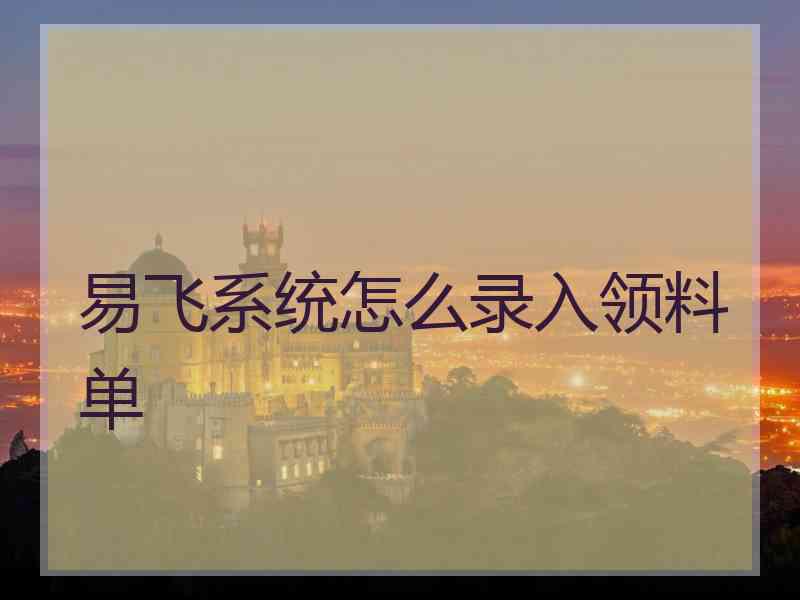 易飞系统怎么录入领料单