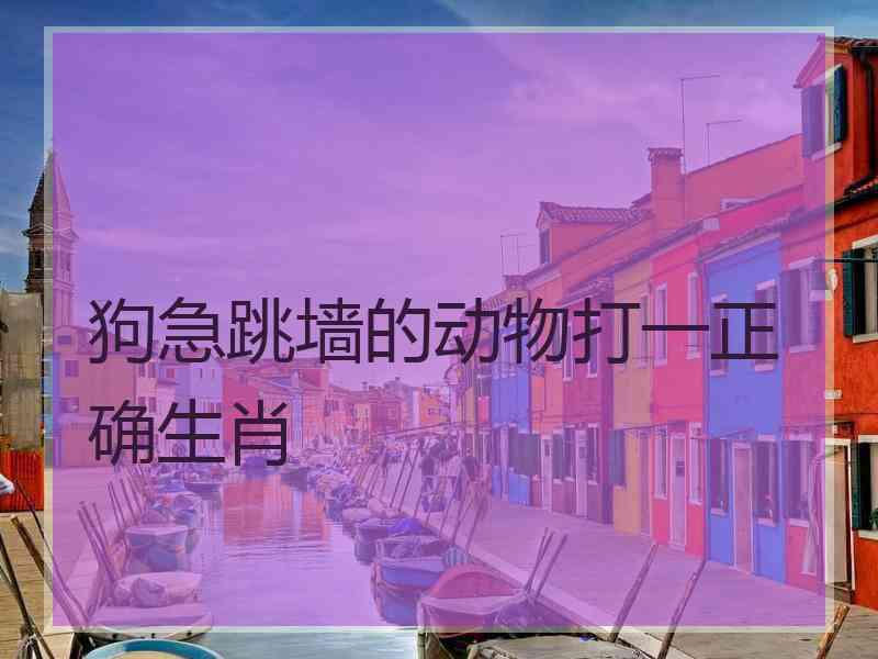 狗急跳墙的动物打一正确生肖