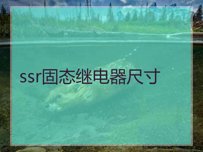 ssr固态继电器尺寸