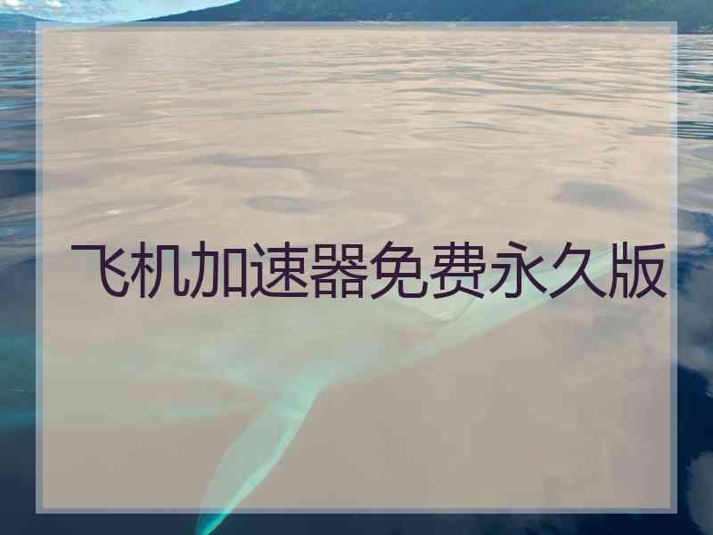 飞机加速器免费永久版