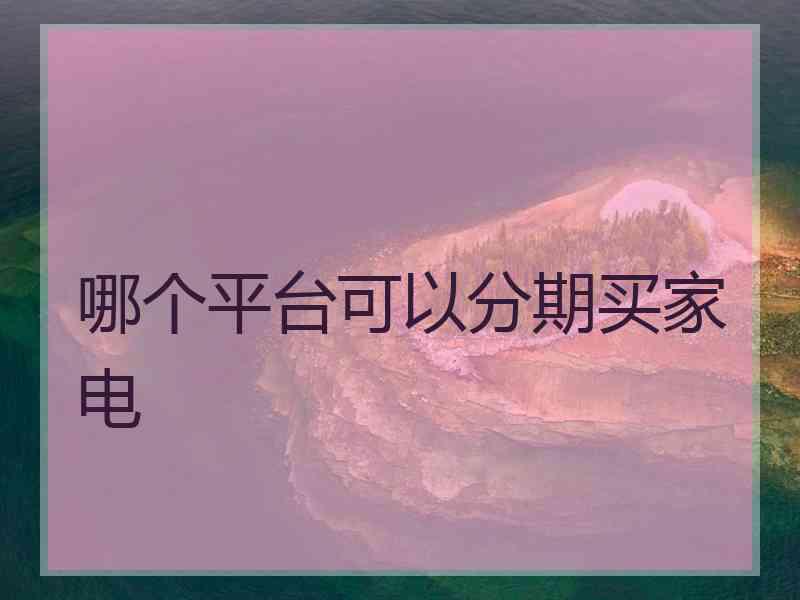 哪个平台可以分期买家电