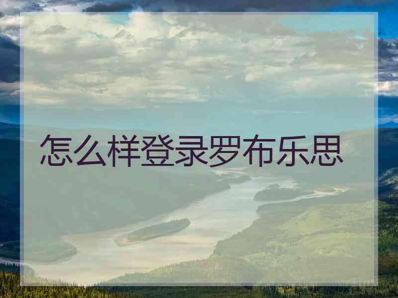 怎么样登录罗布乐思