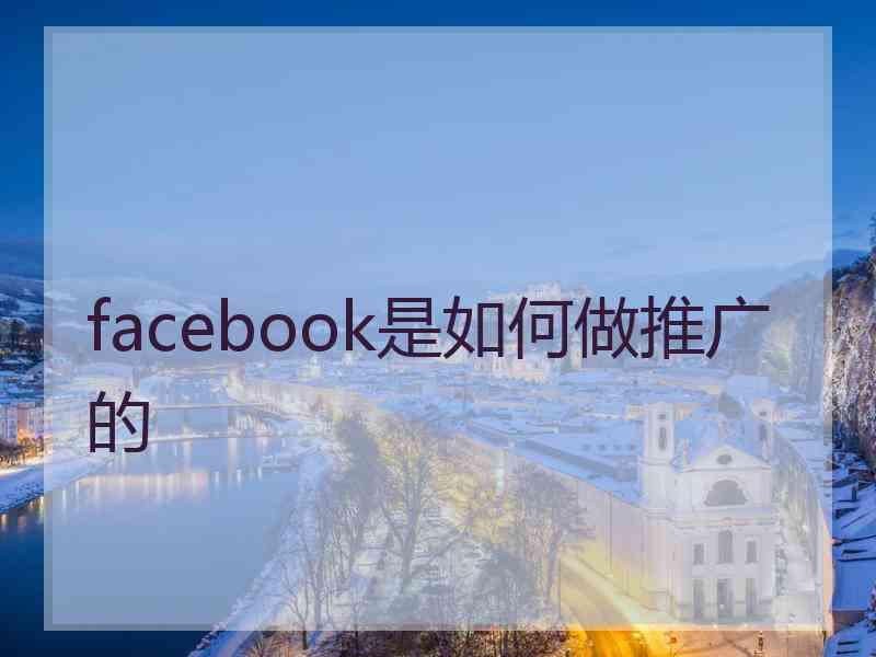 facebook是如何做推广的