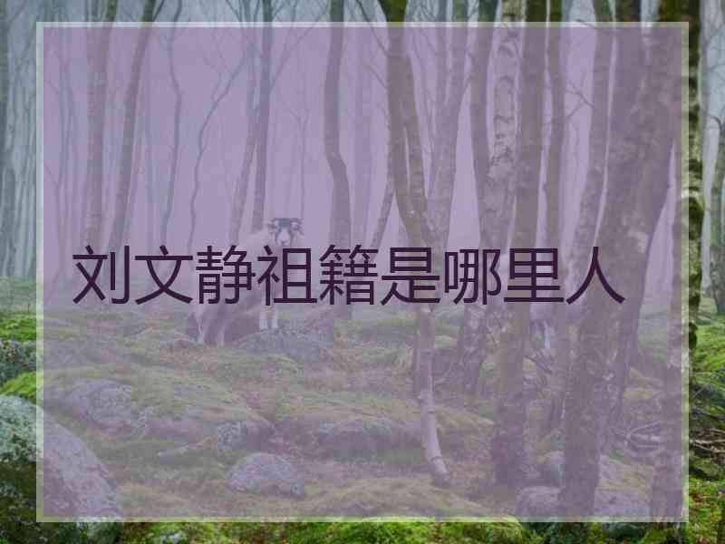 刘文静祖籍是哪里人